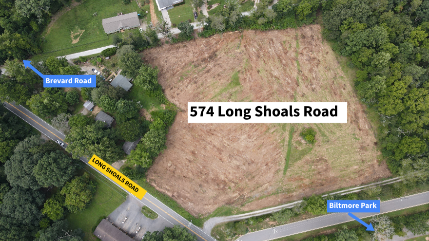 574 Long Shoals Road commercial land parcel in south Asheville